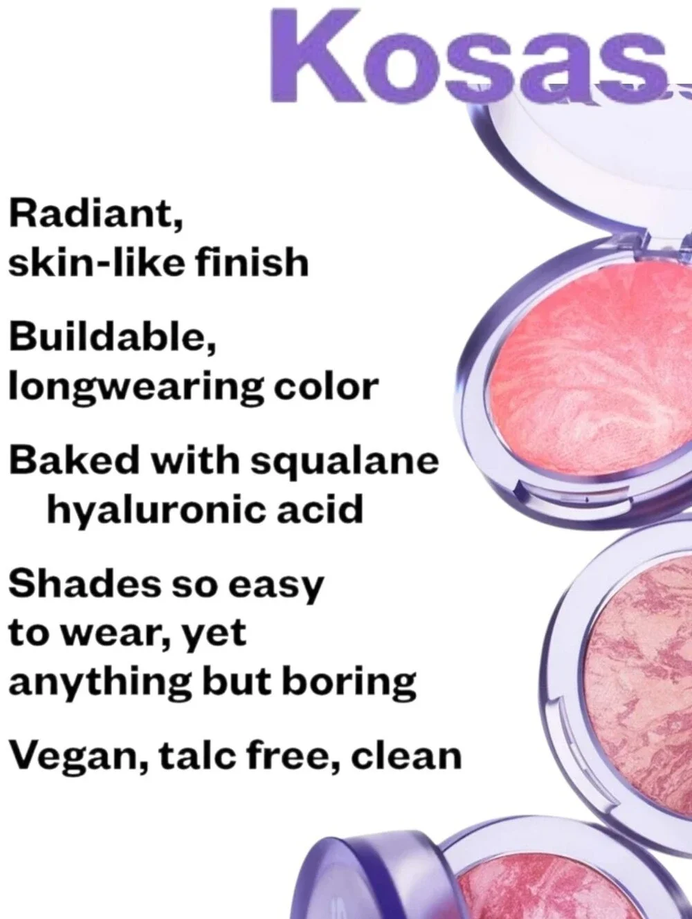 Kosas Brightening Blush & Illuminator In Butterflies- Cool Baby Pink